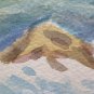 Small Painting Antique Landscape Di Montagna to Watercolour Signed Vintage P31