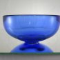 Bowl Centerpieces Trays Glass Blue Original Vintage Glass Bowl R41