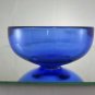 Bowl Centerpieces Trays Glass Blue Original Vintage Glass Bowl R41