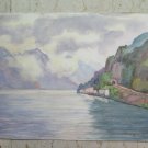 Landscape Lakesdie Signed Dated Old Hand Painted Local 17 11/16x12 3/16in P14