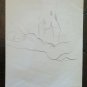 Sketch Pencil on Basket Drawing Studio Nude Body Feminine Vintage P28.5