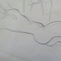 Sketch Pencil on Basket Drawing Studio Nude Body Feminine Vintage P28.5