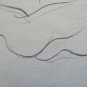 Sketch Pencil on Basket Drawing Studio Nude Body Feminine Vintage P28.5