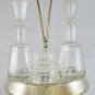 Antique Cruet Salt Oil Vinegar Pepper with Base in Sheffield and Crystal R70