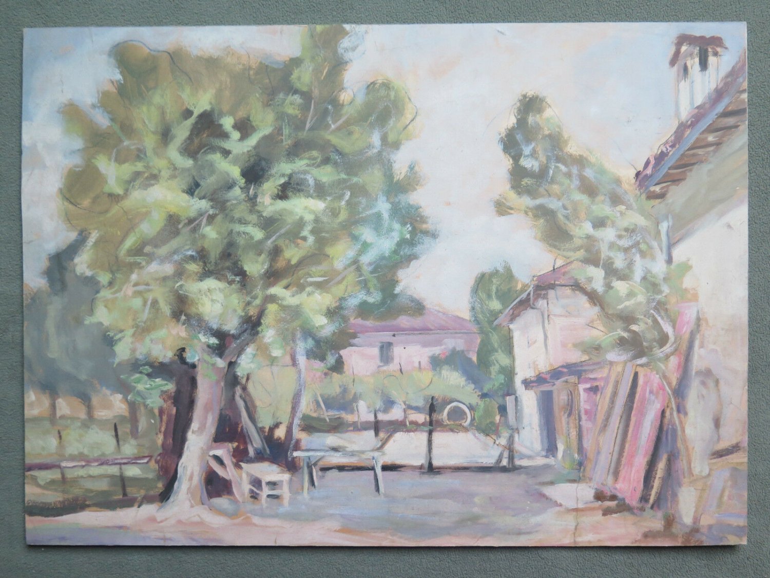 Country Dell 'em Ilia-Romagna Painting Antique Oil Landscape Certificate p11
