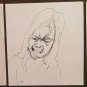 Three Drawings Portrait Man Woman Old Vintage Pen on Basket Years' 60 P28.8