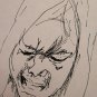 Three Drawings Portrait Man Woman Old Vintage Pen on Basket Years' 60 P28.8
