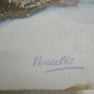 Painting Vintage Signed Landscape Winter Nei Woodlands Snow Trees Stairs P26