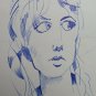 Drawing Vintage Portrait Feminine Pen on Basket Opera Artist Pancaldi P28.8