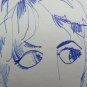 Drawing Vintage Portrait Feminine Pen on Basket Opera Artist Pancaldi P28.8