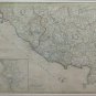 Engraving Antique Basket Geographical Map Map Italy Central 1745 John Senex X9