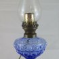 Lamp Desk or Table Glass Blue Lampshade Vintage with Lampshade R76