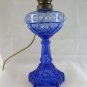 Lamp Desk or Table Glass Blue Lampshade Vintage with Lampshade R76