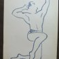 Old Drawing Nude Male Body Builder Body Building Sketch Painter P28.9
