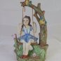 Pair of Figurines Porcelain Bisquit Shepherd & Girl in Swing 1900 R84