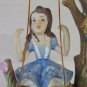 Pair of Figurines Porcelain Bisquit Shepherd & Girl in Swing 1900 R84