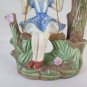 Pair of Figurines Porcelain Bisquit Shepherd & Girl in Swing 1900 R84
