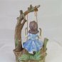 Pair of Figurines Porcelain Bisquit Shepherd & Girl in Swing 1900 R84
