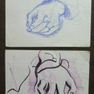 Two Old Drawings Sketching with Studio for Hands Opera Painter G.Pancaldi P28.8