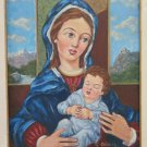 Painting Oil Madonna Valley Di Susa Piedmont Painting Signed Olivero GR10