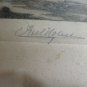 Engraving Antique Landscape Denmark Windmill Signed Axel Holm Vintage Print R103