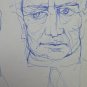 Old Drawing Sketch Sketching Studio Portrait Face Human Original P28.8