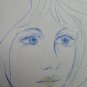 Drawing Sketch Portrait Feminine Pen on Basket Years 60 2.5oz Pancaldi P28.8