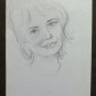 Old Drawing Pencil on Basket Portrait Feminine Young Woman Sketch P28.8