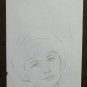 Old Drawing Pencil on Basket Portrait Little Girl Vintage Years 60 70 P28.8