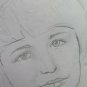 Old Drawing Pencil on Basket Portrait Little Girl Vintage Years 60 70 P28.8