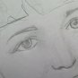 Old Drawing Pencil on Basket Portrait Little Girl Vintage Years 60 70 P28.8