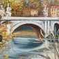 Three Painted Oil on Linen with Views of City' of Turin Signed Lamonaca PS2