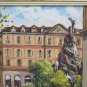 Three Painted Oil on Linen with Views of City' of Turin Signed Lamonaca PS2
