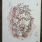 Old Drawing on Basket Studio Portrait Man Vintage Sketch Painter P28.8
