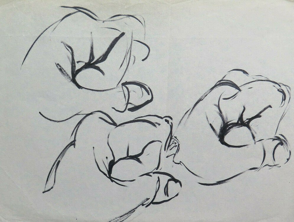 Old Drawing on Basket Sketch Studio for a Hand Art Vintage P28.8