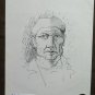 Drawing Sketch Portrait Male Pen on Basket Years 60 2.5oz Pancaldi P28.8