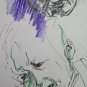 Old Drawing Pencil on Basket Portrait Children Kids Vintage Years 60 70 P28.8