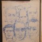 Two Old Drawings Sketch with Shapes Man's Deniers Opera Painter P28.8
