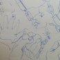 Two Old Drawings Sketch with Shapes Man's Deniers Opera Painter P28.8