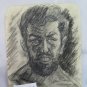 Antique Portrait Male Man Bearded Pencil on Basket Years Quaranta 1940 P28