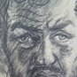 Antique Portrait Male Man Bearded Pencil on Basket Years Quaranta 1940 P28
