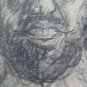 Antique Portrait Male Man Bearded Pencil on Basket Years Quaranta 1940 P28
