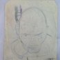 Antique Portrait Male Man Bearded Pencil on Basket Years Quaranta 1940 P28