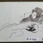 Drawing on Basket Shapes Man's Female Studio Vintage Sketch Painter P28.8