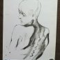 Old Drawing on Basket Studio Figure Prisoner Vintage Sketch Painter P28.8