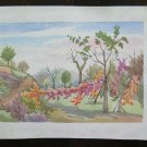 Old Painting Watercolour Landscape Countryside Emiliana 15x10 3/16in P14