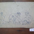 Antique Drawing on Basket Sketch Studio for Shapes Seats Years Quaranta 1940 P28