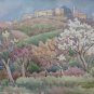 Painting Vintage Landscape Countryside Modena Watercolour 20 1/2x13 3/8in P14