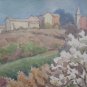 Painting Vintage Landscape Countryside Modena Watercolour 20 1/2x13 3/8in P14