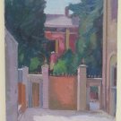 Painting Antique Oil on board Signed Scorcio of a Country Dell 'em Ilia-Romagna